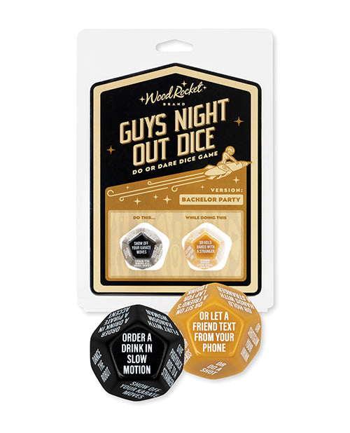 Juego de dados Wood Rocket Guys Night Out Do or Dare: eleva tus aventuras Product Image.