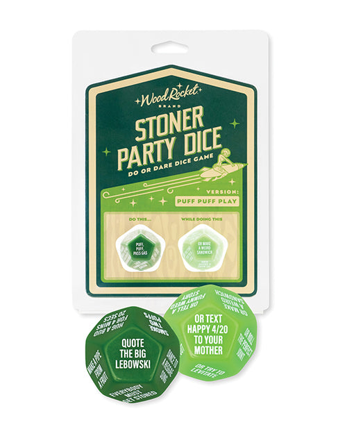 Juego de dados Wood Rocket Stoner Party - Verde: enciende la diversión de la amistad - featured product image.