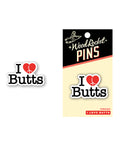 Wood Rocket I Love Butts Enamel Pin: A Cheeky Celebration of Playfulness