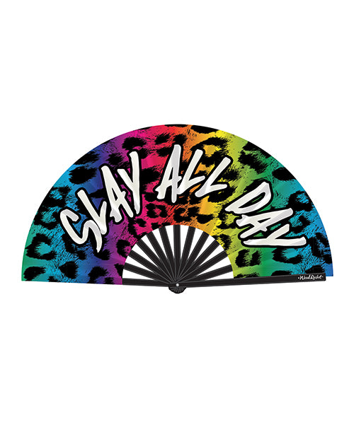 Wood Rocket Slay All Day Fan - Rainbow Leopard - featured product image.