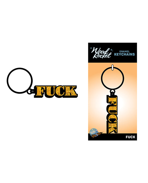 Wood Rocket Fuck Keychain - Gold - featured product image.