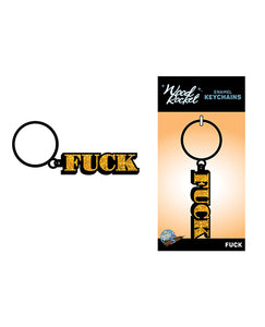Wood Rocket Fuck Keychain in Gold - Embrace Your Playful Spirit