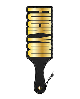 Wood Rocket Black/Gold Luxury Fetish Paddle - Featured Product Image