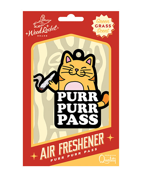 Wood Rocket Purr Purr Pass Air Freshener - Green Grass Scent - featured product image.