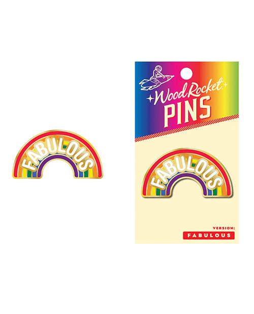 Shop for the Wood Rocket Fabulous Rainbow Enamel Pin at My Ruby Lips