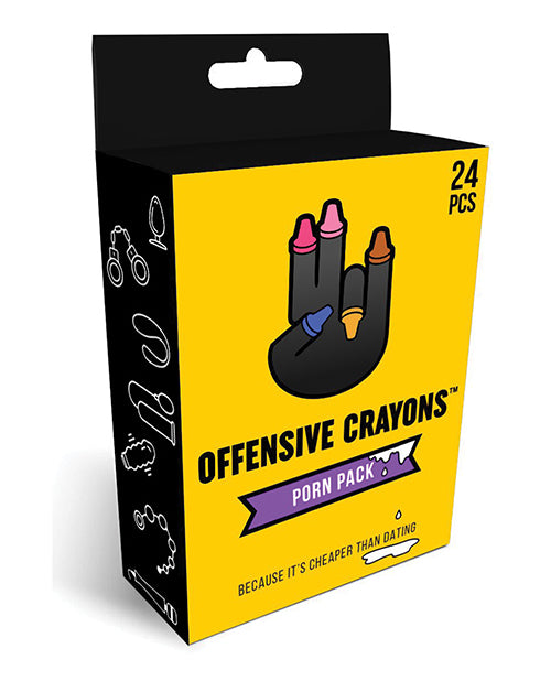 Paquete porno de crayones ofensivos Wood Rocket - Juego de 24 crayones traviesos y divertidos Product Image.