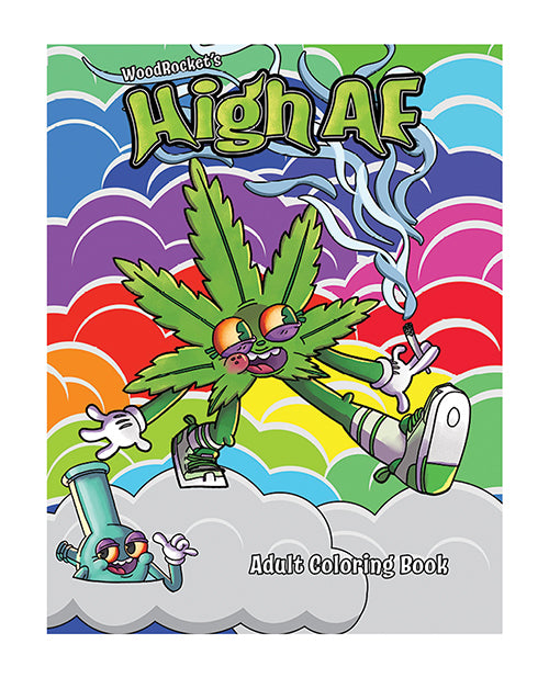 Wood Rocket High AF Adult Colouring Book - A Colourful Journey of Joy - featured product image.