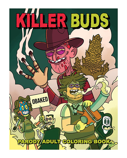 Libro de colorear para adultos Killer Buds: Un viaje caprichoso hacia el terror y la fantasía Product Image.