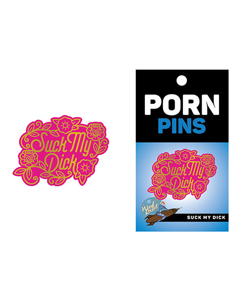 Pink/Gold Porn Suck My Dick Pin - featured product image.