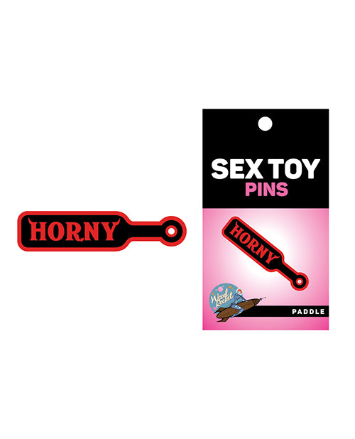 Wood Rocket Sex Toy Horny Paddle Large Pin - Black/Red Product Image.