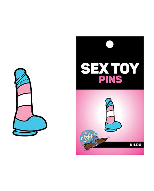 Wood Rocket Sex Toy Trans Pride Dildo Large Pin - Multi Color Product Image.