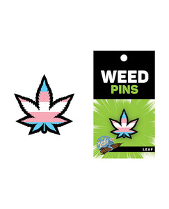 Trans Pride Weed Leaf Enamel Pin by Wood Rocket