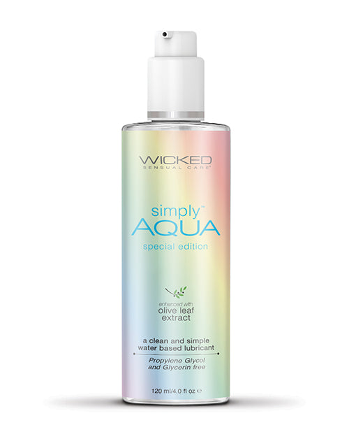 Wicked Sensual Care Simply Aqua Special Edition Water Based Lubricant - 4 oz - featured product image.