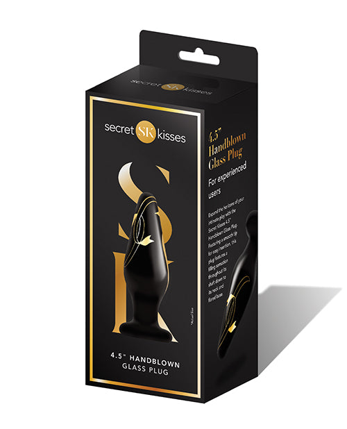 Secret Kisses Black/Gold Handblown Glass Plug - featured product image.