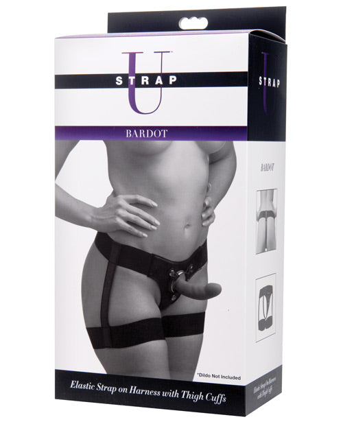 Bardot Elastic Strap-On Harness with Thigh Cuffs by Strap U: Elevate Your Intimacy - featured product image.