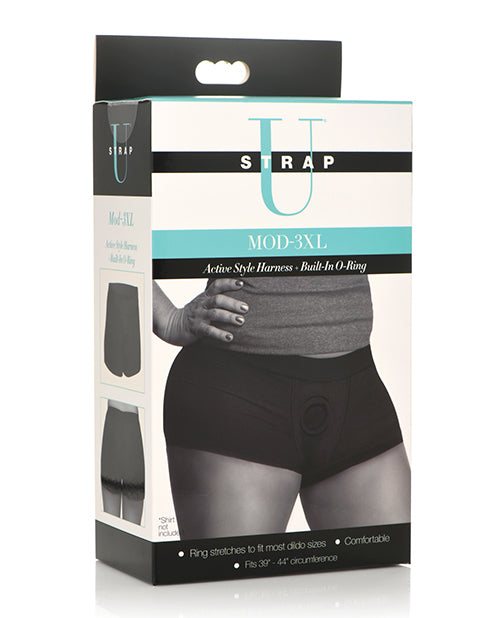 Strap U Mod Active Style Harness with O-Ring - Black (Size 2XL) - featured product image.