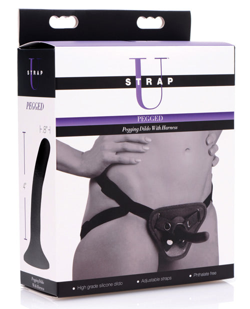 Strap U Pegged Pegging Dildo w/Harness Set Product Image.