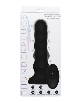ThunderPlugs Vibrating & Squirming Plug with Remote - Black - Featured Product Image