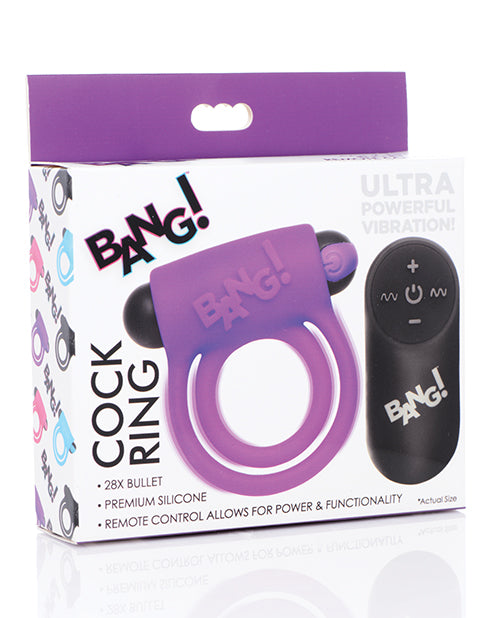 Bang! Remote Control Vibrating Cock Ring & Bullet Product Image.