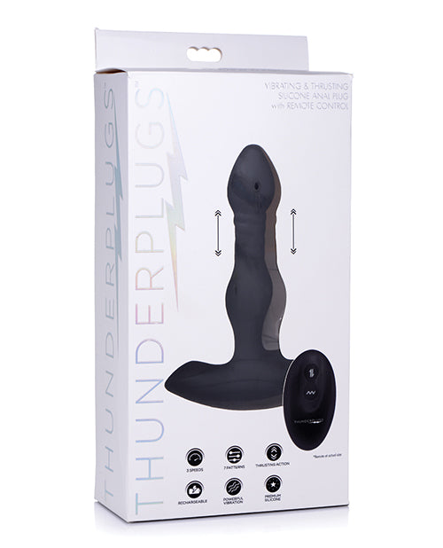 ThunderPlugs Silicone Vibrating & Thrusting Plug 🖤 Product Image.