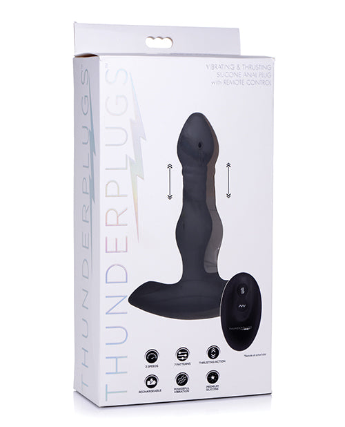 ThunderPlugs Plug Vibrador y de Empuje de Silicona 🖤 Product Image.