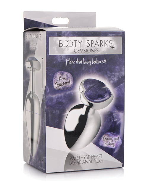 Plug anal Booty Sparks Amethyst Heart: elegancia opulenta y deleite sensual - featured product image.