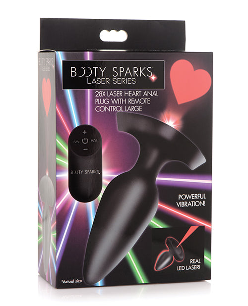 Booty Sparks Laser Heart Anal Plug: Glamoroso placer a control remoto Product Image.