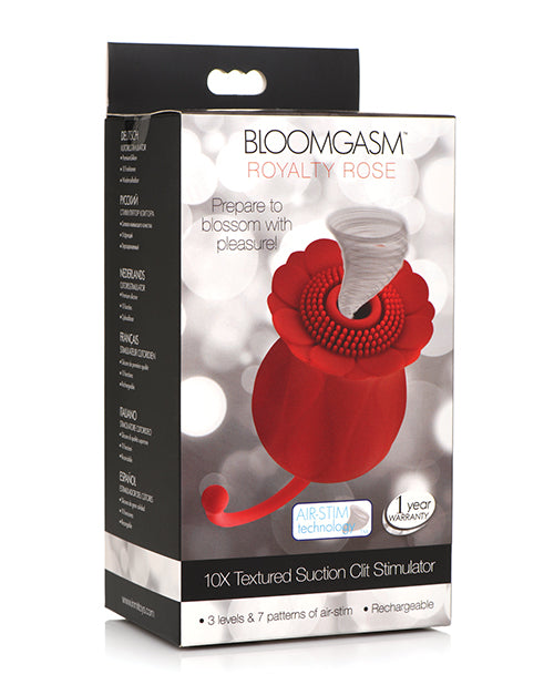 Inmi Bloomgasm Royalty Rose 10X Estimulador de clítoris y succión - Rojo Product Image.