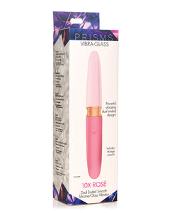 Prisms Vibra-Glass 10x Dual Ended Vibrator - Rose