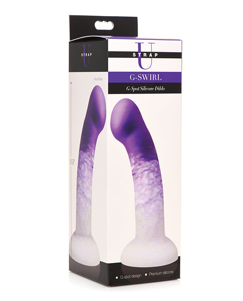 Strap U G Swirl G-Spot Silicone Dildo - Purple - featured product image.