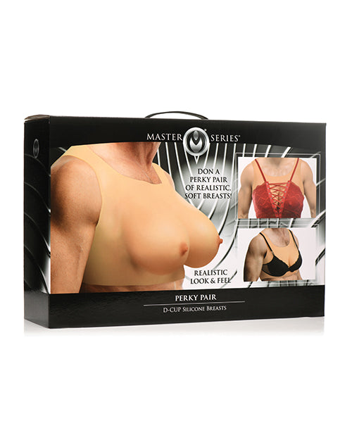 Master Series Perky Pair D Cup Silicone Breasts - Light - featured product image.