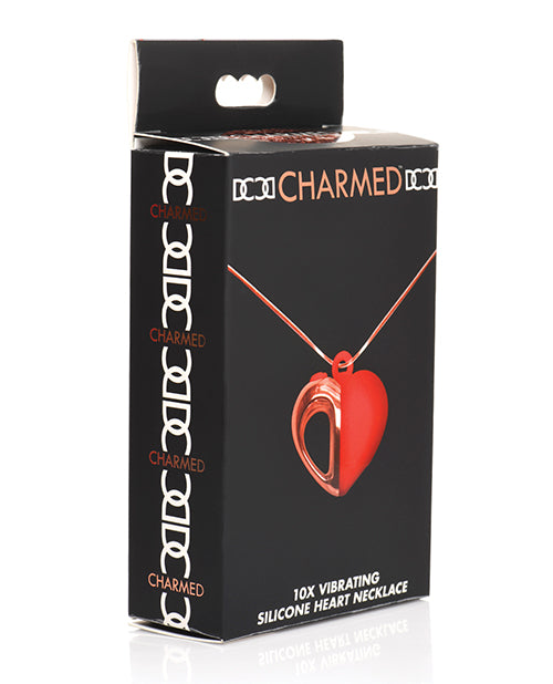 Charmed 10X Vibrating Silicone Heart Necklace 🌹 Product Image.