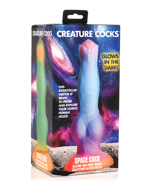 Consolador alienígena que brilla en la oscuridad de Creature Cocks Product Image.