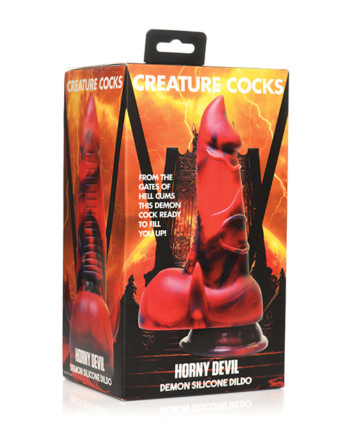 Da rienda suelta a tus deseos con el consolador de silicona Creature Cocks Horny Devil Demon - featured product image.