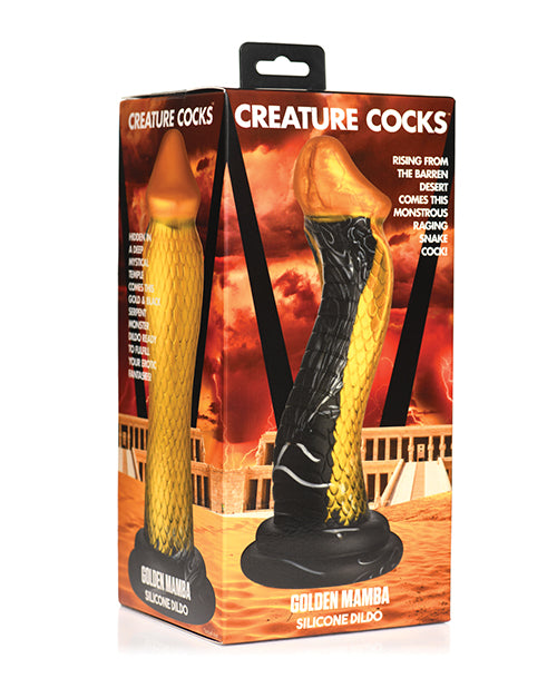 Delicias encantadoras: Creature Cocks Golden Mamba Consolador de silicona - featured product image.