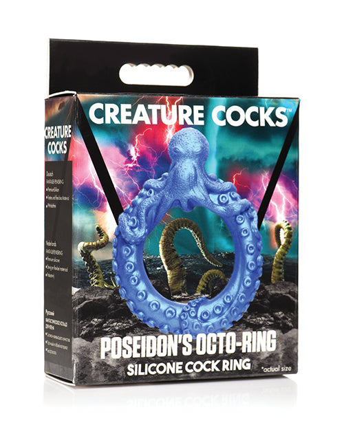 Shop for the Creature Cocks Poseidon's Octo Silicone Cock Ring - Blue at My Ruby Lips