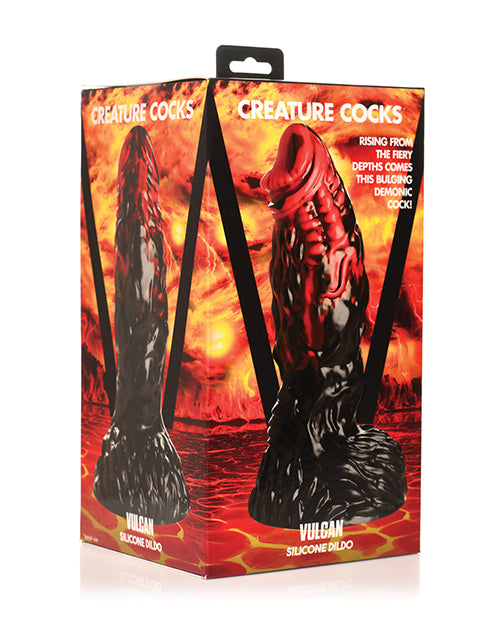 Consolador de silicona Creature Cocks Vulcan - Negro/Rojo - featured product image.