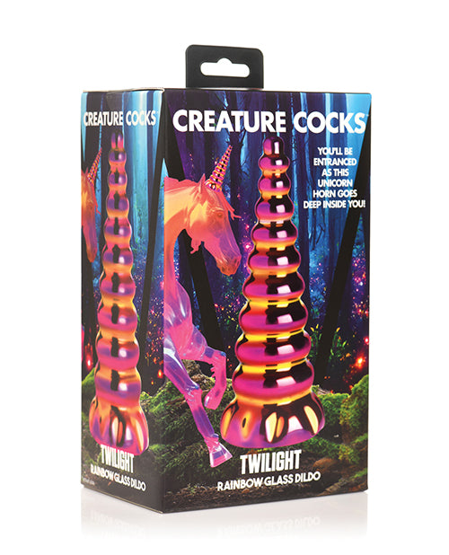 Creature Cocks Twilight Rainbow Glass Dildo - featured product image.