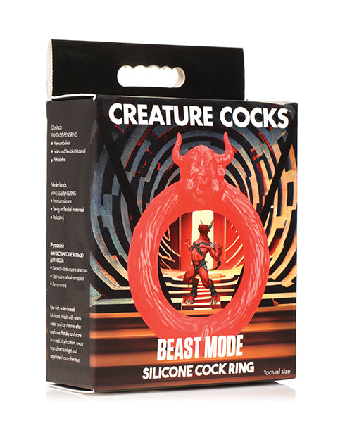 Creature Cocks Beast Mode Anillo de silicona para pene rojo - featured product image.