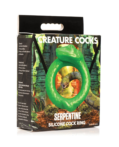 Anillo de silicona para pene Serpentine de Creature Cocks - Verde - featured product image.