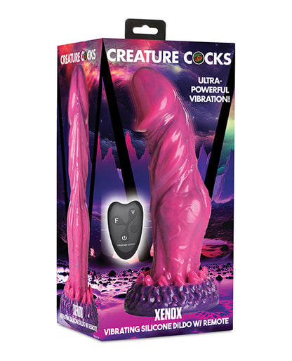 Creature Cocks Xenox Vibrating Silicone Dildo - Pink/Purple with Remote: Ultimate Pleasure Experience