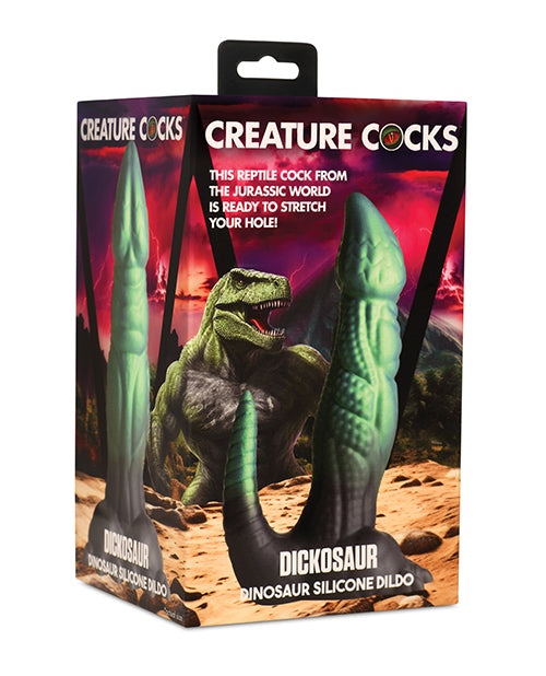 Shop for the Creature Cocks Dickosaur Dinosaur Silicone Dildo - Black/Teal 🦖🌟🖤💙 at My Ruby Lips