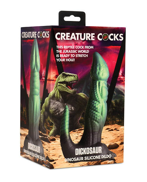 Creature Cocks Dickosaur Dinosaurio Consolador de silicona en negro/verde azulado Product Image.