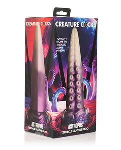 Astropus Tentacle Silicone Dildo in Purple/White by Creature Cocks