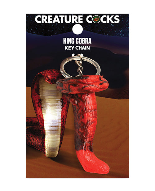 Creature Cocks 眼鏡王蛇矽膠鑰匙圈 - 黑色/紅色