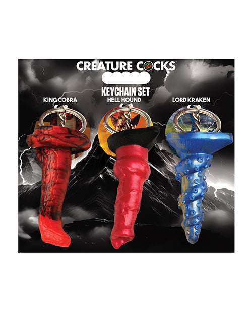 Shop for the Creature Cocks Mythical Silicone Key Chain Set - Pack of 3 at My Ruby Lips