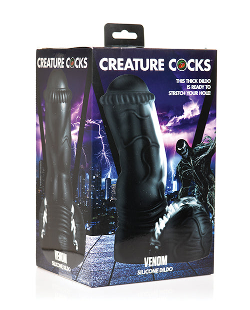 Creature Cocks Venom Silicone Dildo in Black Product Image.