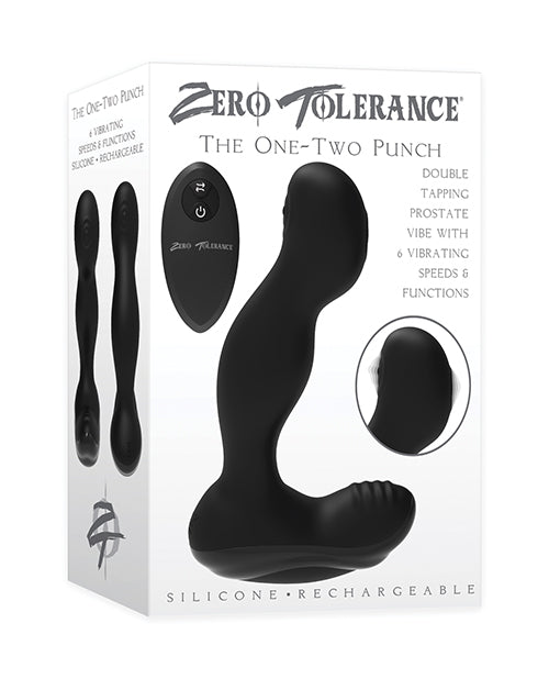 Zero Tolerance The One-Two Punch Prostate Massager in Black Product Image.