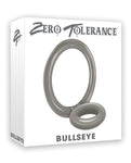 Anillo para el pene de doble bucle gris Bullseye de tolerancia cero