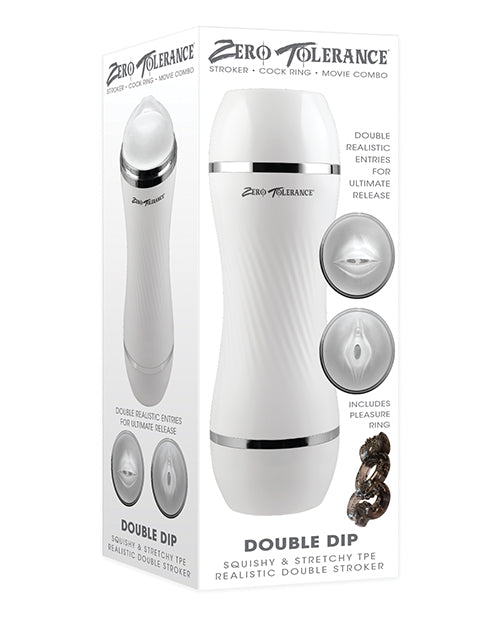 Zero Tolerance Double Dip Stroker in White: Your Ultimate Pleasure Companion - featured product image.